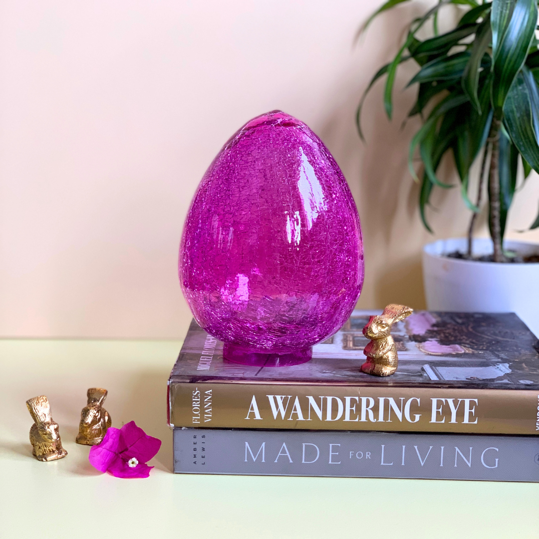 Glass egg in Pink
