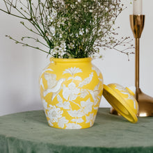 Load image into Gallery viewer, Yellow Canary Bliss: Handpainted Multi Functional Jar
