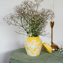 Load image into Gallery viewer, Yellow Canary Bliss: Handpainted Multi Functional Jar
