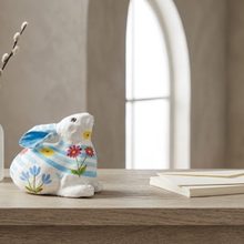 Load image into Gallery viewer, Cornflower &amp; Daisy Paper-Mache Bunny
