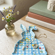 Load image into Gallery viewer, Hand-Painted Gingham Trinket Tray
