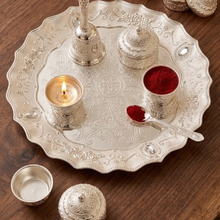 Load image into Gallery viewer, Premier Aesthetic Modern Indian Pooja Thali Set. (7-Piece Festive Gift Combo)
