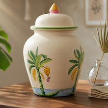 Load image into Gallery viewer, Floral Reverie in Clay: Handpainted Ginger Jar/ Flower Vase
