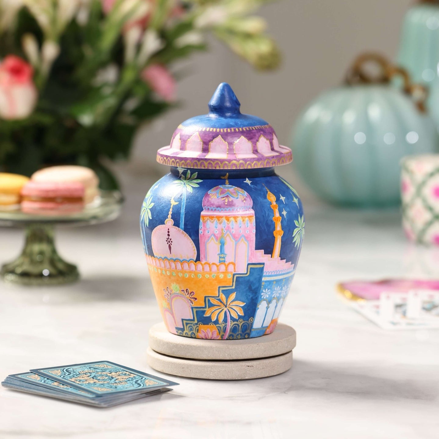 Mehfil- Hand Painted Mini Ginger Jar