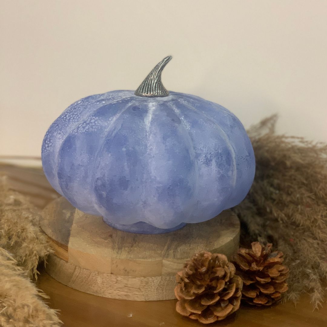 Rustic Glass  Pumpkin in Slate Blue