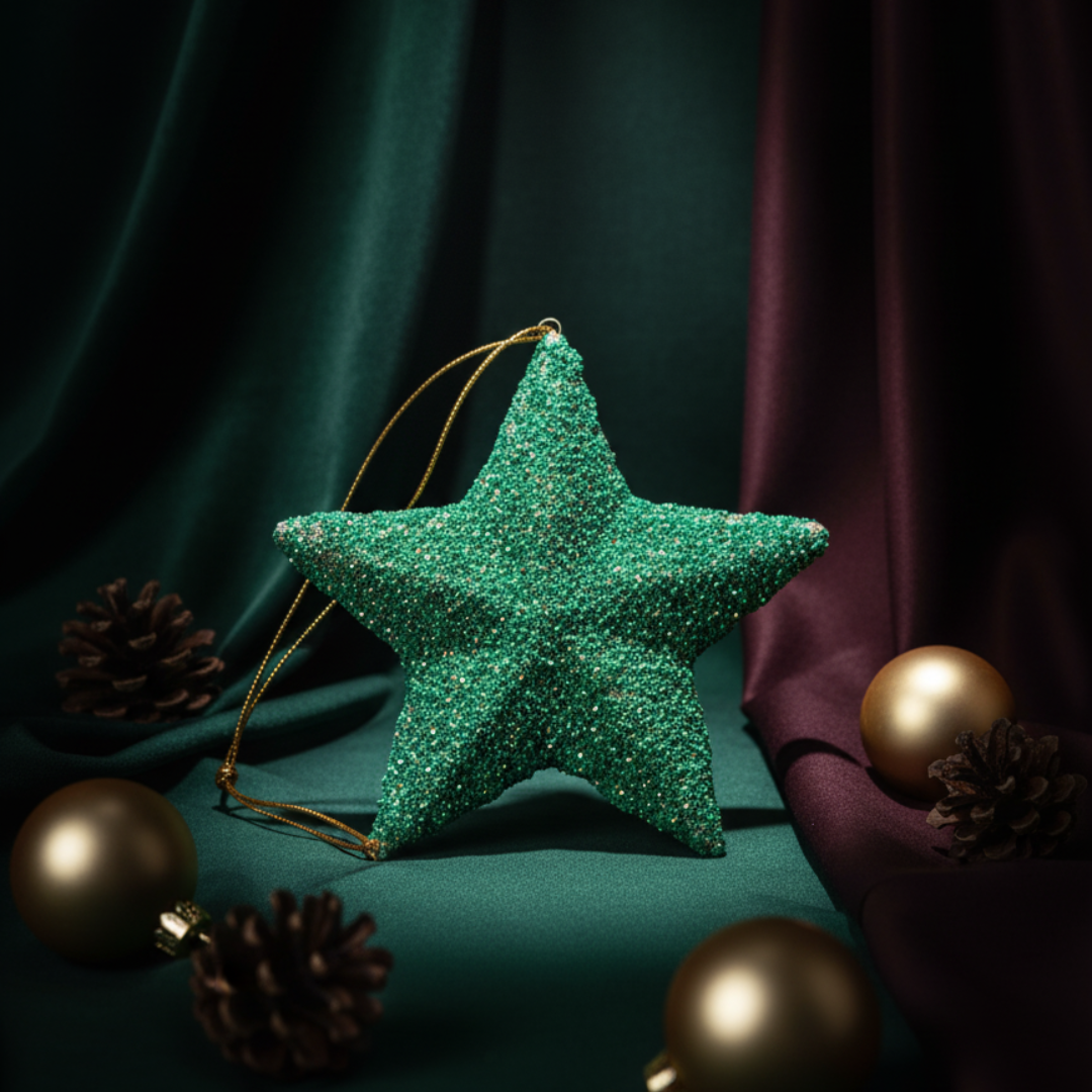 Sparkling green Star Ornament