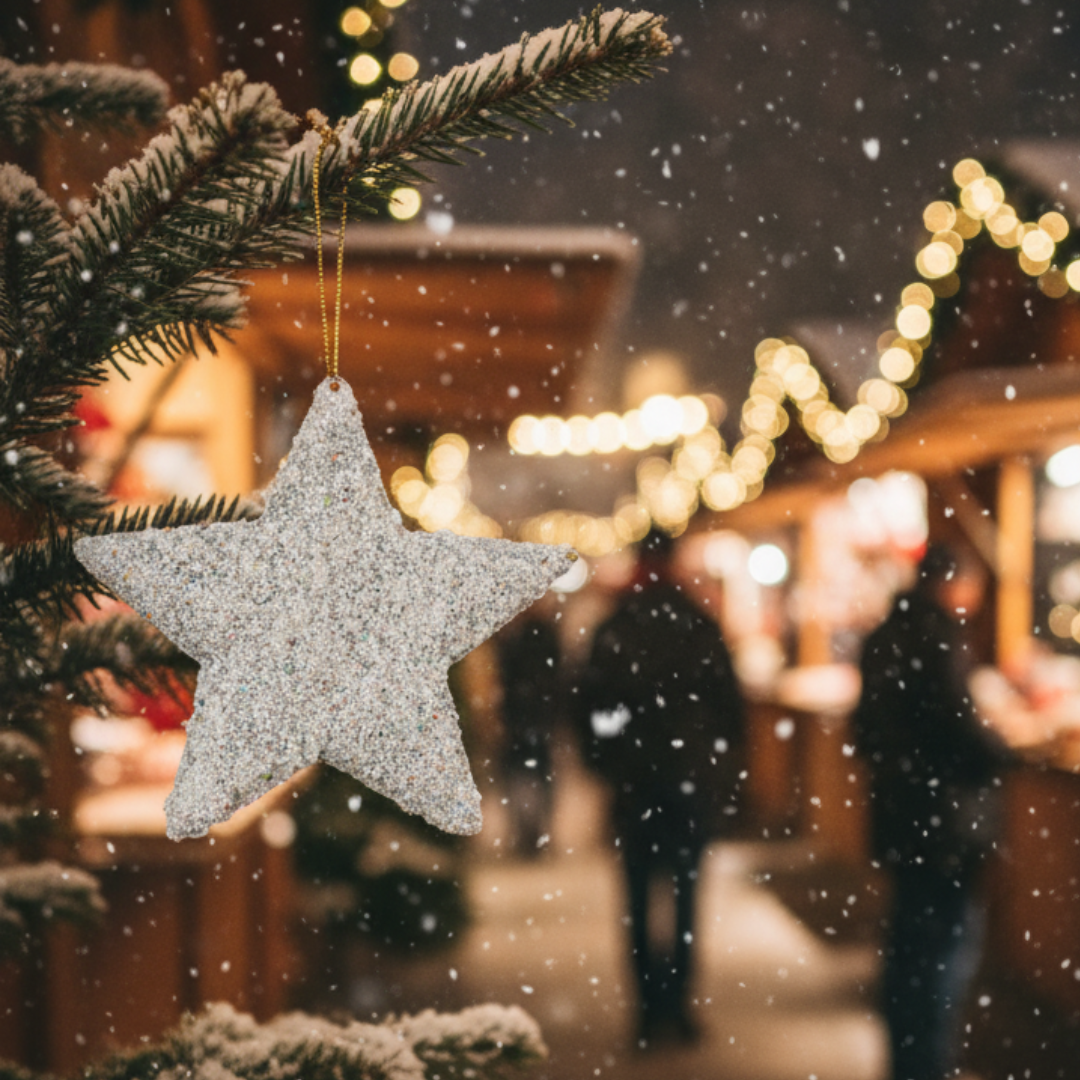 Sparkling Silver Star Ornament