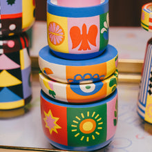 Load image into Gallery viewer, Jolly Jigsaw: Playful Hand-Painted Candle Stand
