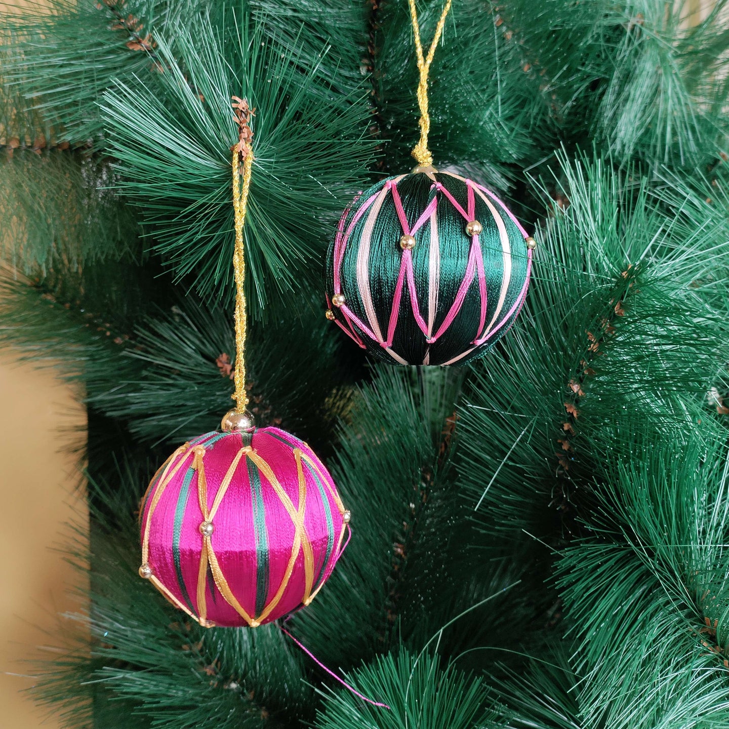 Twilight Harmony – Set of 2 Multicolor handcrafted Christmas Ornaments