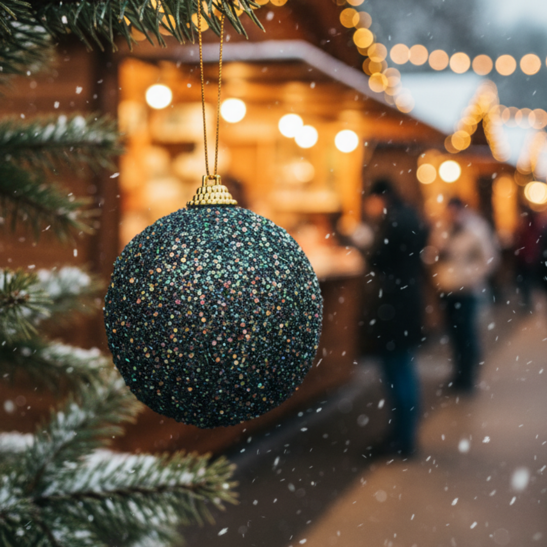 High-Sparkle peacock Glitter Ball
