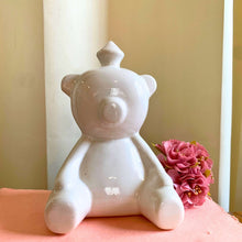 Load image into Gallery viewer, Little Mr. Glossy: Decorative White Ceramic Teddy
