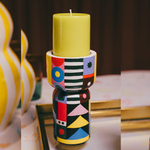 Load image into Gallery viewer, Artistic Ensemble Color Story: Handpainted Candle Stand set of 3
