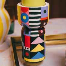 Load image into Gallery viewer, Retro Funk: Hand-Painted Candle Stand
