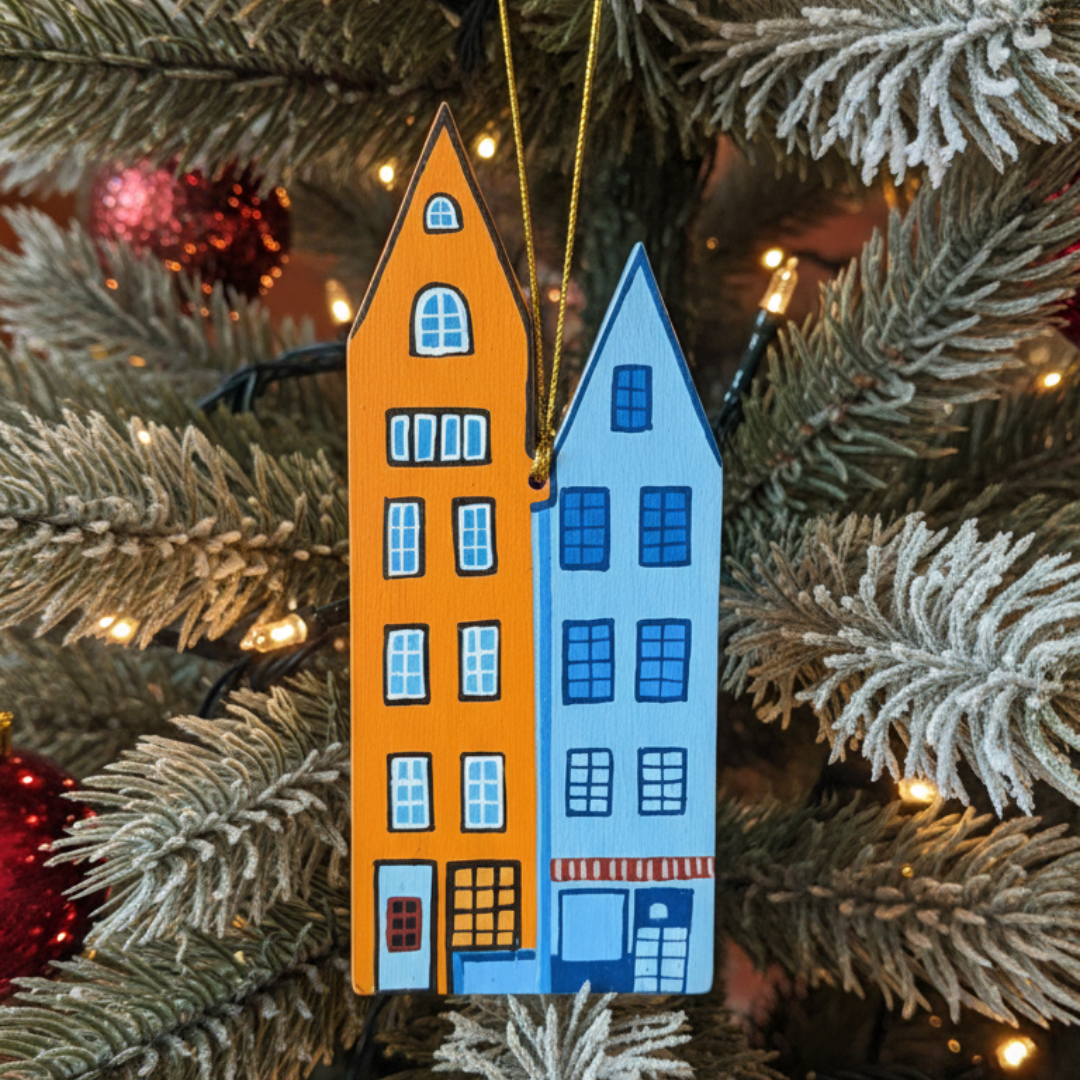 Hand-Painted MDF Dual Canal House Ornament