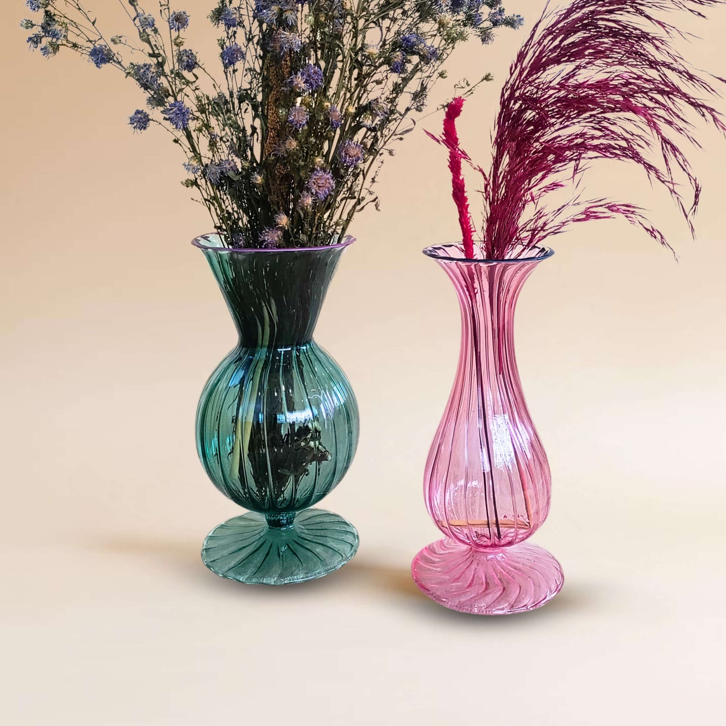 Bloom Aura Glass Vases Set of 2