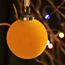 Load image into Gallery viewer, Golden Yellow Radiance: Velvet Ball Christmas Ornament
