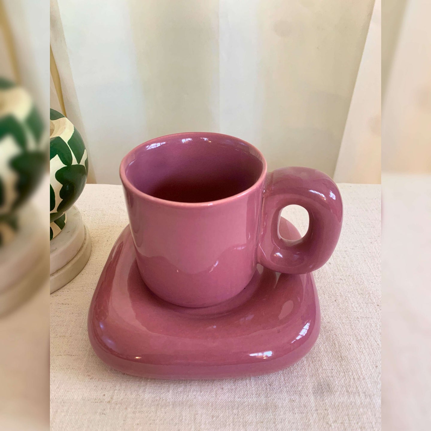 Velvet Mornings: Ceramic Cup & Saucer Set