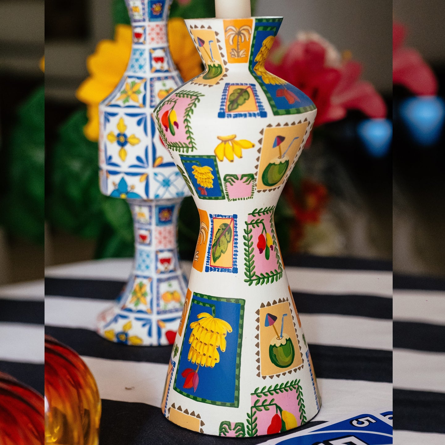 Island Dreams: Hand-Painted Candle Stand
