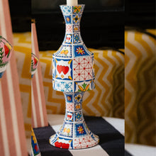 Load image into Gallery viewer, Mediterranean Tiles: Hand-Painted Candle Stand
