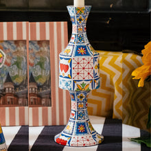 Load image into Gallery viewer, Mediterranean Tiles: Hand-Painted Candle Stand
