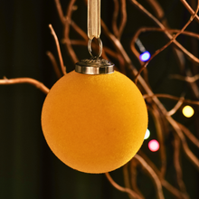 Load image into Gallery viewer, Golden Yellow Radiance: Velvet Ball Christmas Ornament
