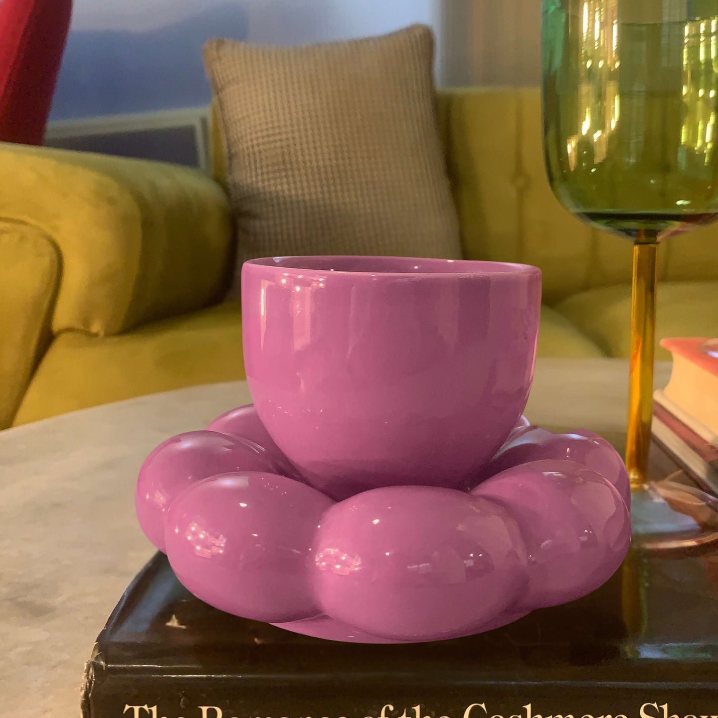 Petal Whirl: Ceramic Cup & Flower Saucer Set