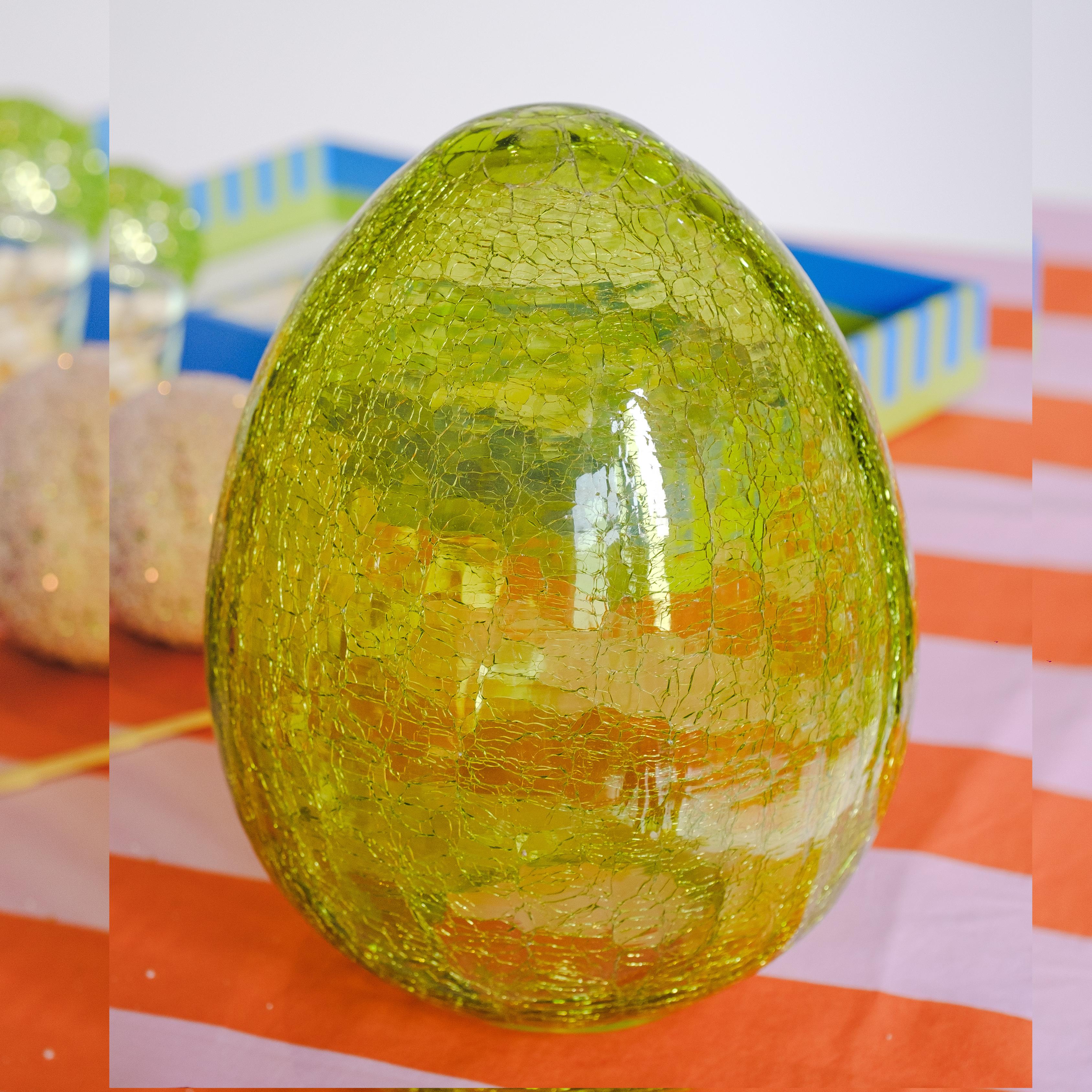 Glass egg in Green