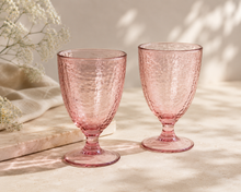 Load image into Gallery viewer, Blush Ripple Glass Goblet - Set of 2
