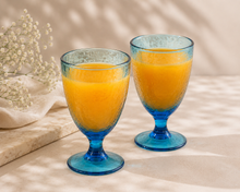 Load image into Gallery viewer, Aqua Ripple Glass Goblet - Set of 2
