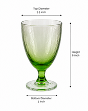 Load image into Gallery viewer, Emerald Ripple Glass Goblet - Set of 2
