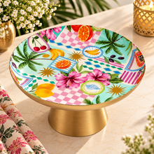 Load image into Gallery viewer, The Tropical Patchwork Pedestal Platter
