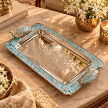 Load image into Gallery viewer, The Peacock Royale Turquoise Serving Tray
