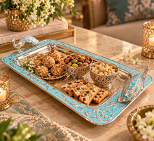 Load image into Gallery viewer, The Peacock Royale Turquoise Serving Tray
