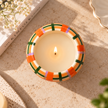 Load image into Gallery viewer, The Citrus-Plaid Candle Holder
