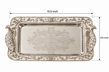 Load image into Gallery viewer, Royal Peacock Silver-Plated Serving Tray
