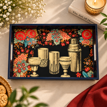 Load image into Gallery viewer, Vintage Floral Barware Serving Tray
