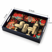 Load image into Gallery viewer, Vintage Floral Barware Serving Tray
