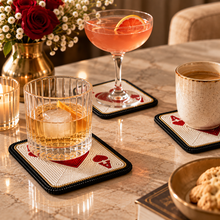 Load image into Gallery viewer, Beaded Ace of Hearts Coaster - Set of 4
