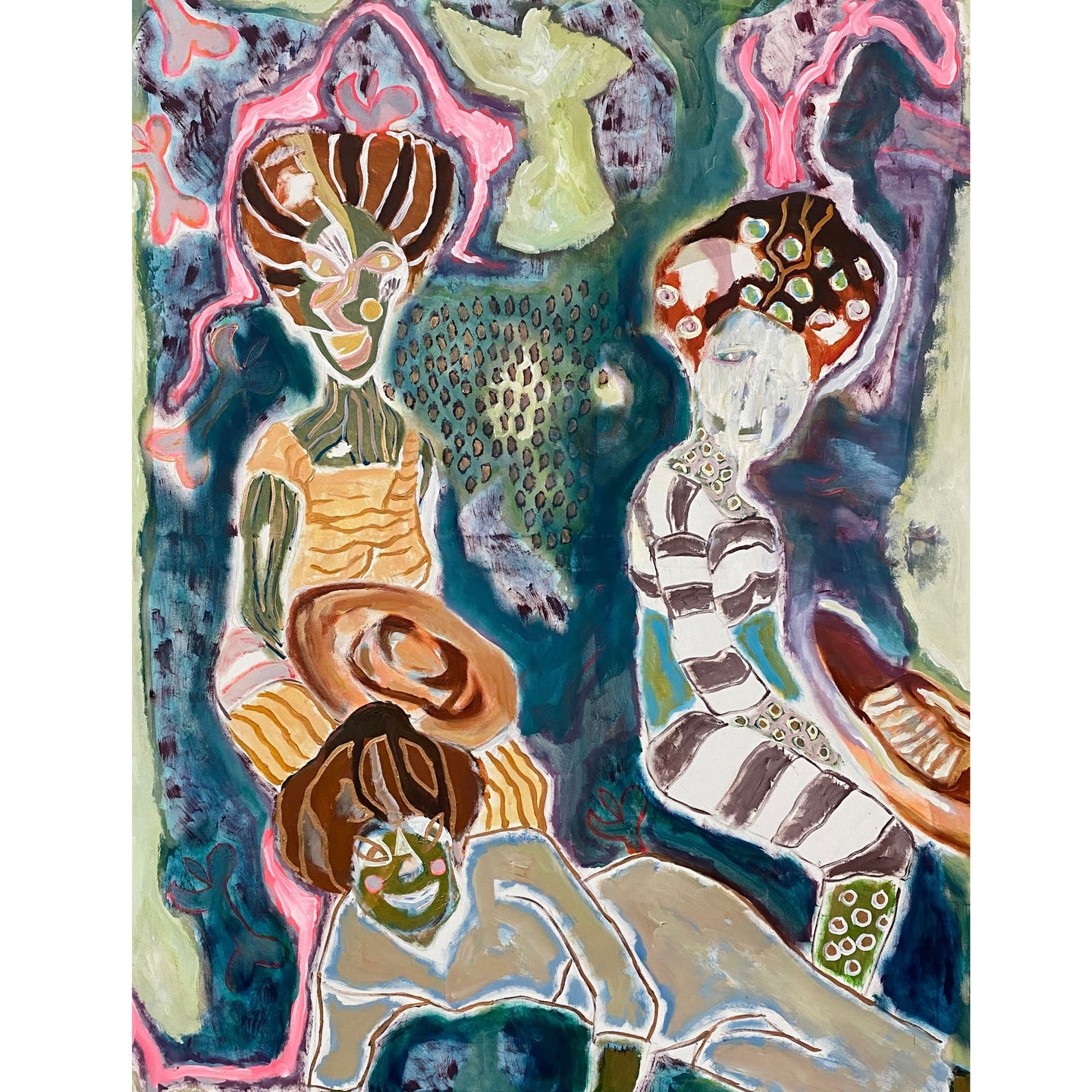 Geishas With Funny Faces -  Painting By Hannes Schauer