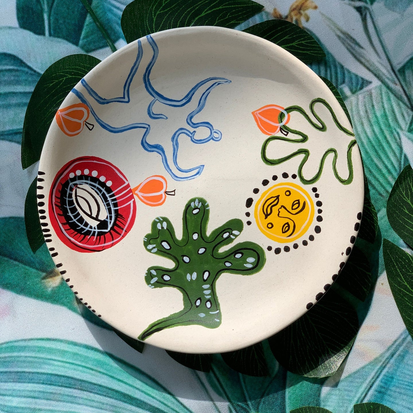 Jungle Rythms Handpainted Trinket Tray