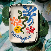 Load image into Gallery viewer, Abstract Echoes Handpainted Trinket Tray
