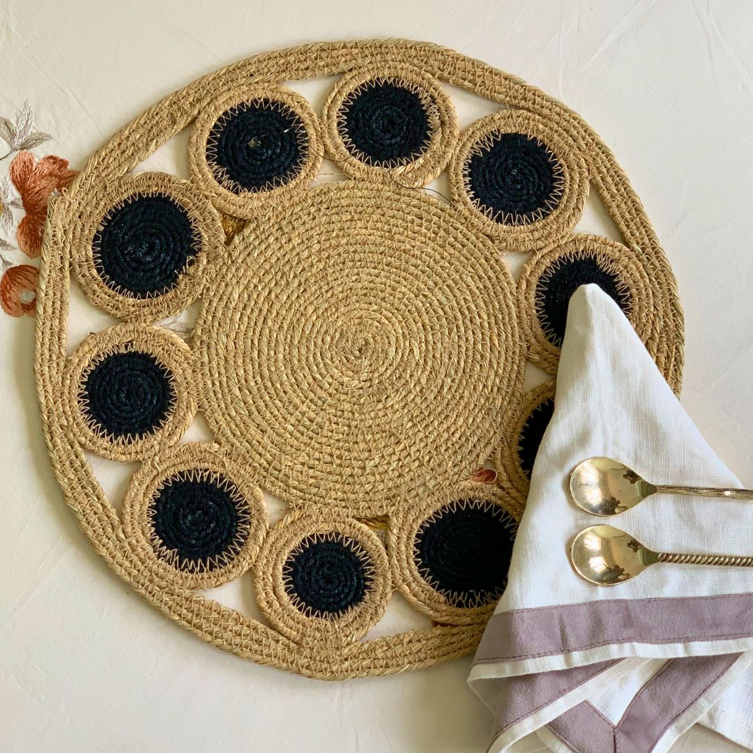 Earthy Round Woven Jute Placemats