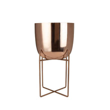 Load image into Gallery viewer, Rose Gold Metal Planter With Stand
