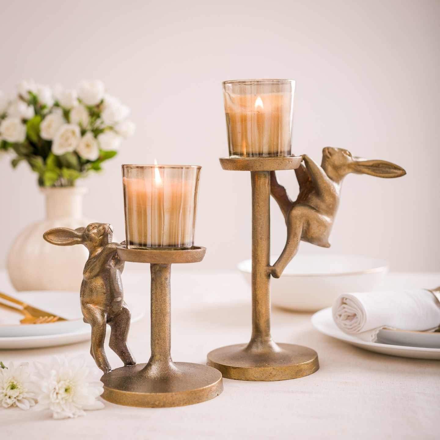 Easter Bunny Candle Stands Set of 2