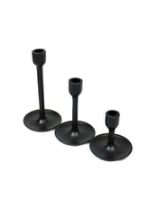 Load image into Gallery viewer, Black Skonhet Candle holders S/3
