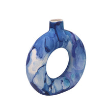 Load image into Gallery viewer, High Tides- Hand-painted Donut Vase

