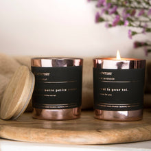 Load image into Gallery viewer, Soy wax scented candle set of 2 - Oudh Kalimat  &amp; Lavender En Rose
