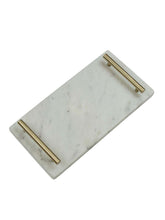 Load image into Gallery viewer, 2 Small Parallel Lines on the Snow- Marble Serving tray
