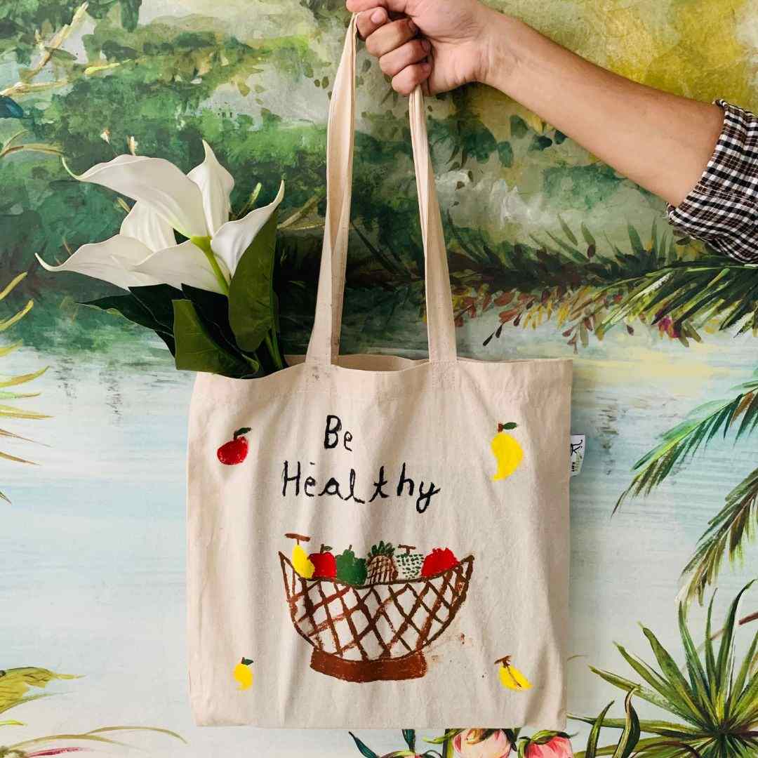 Be Healthy - Hand-painted Tote bag