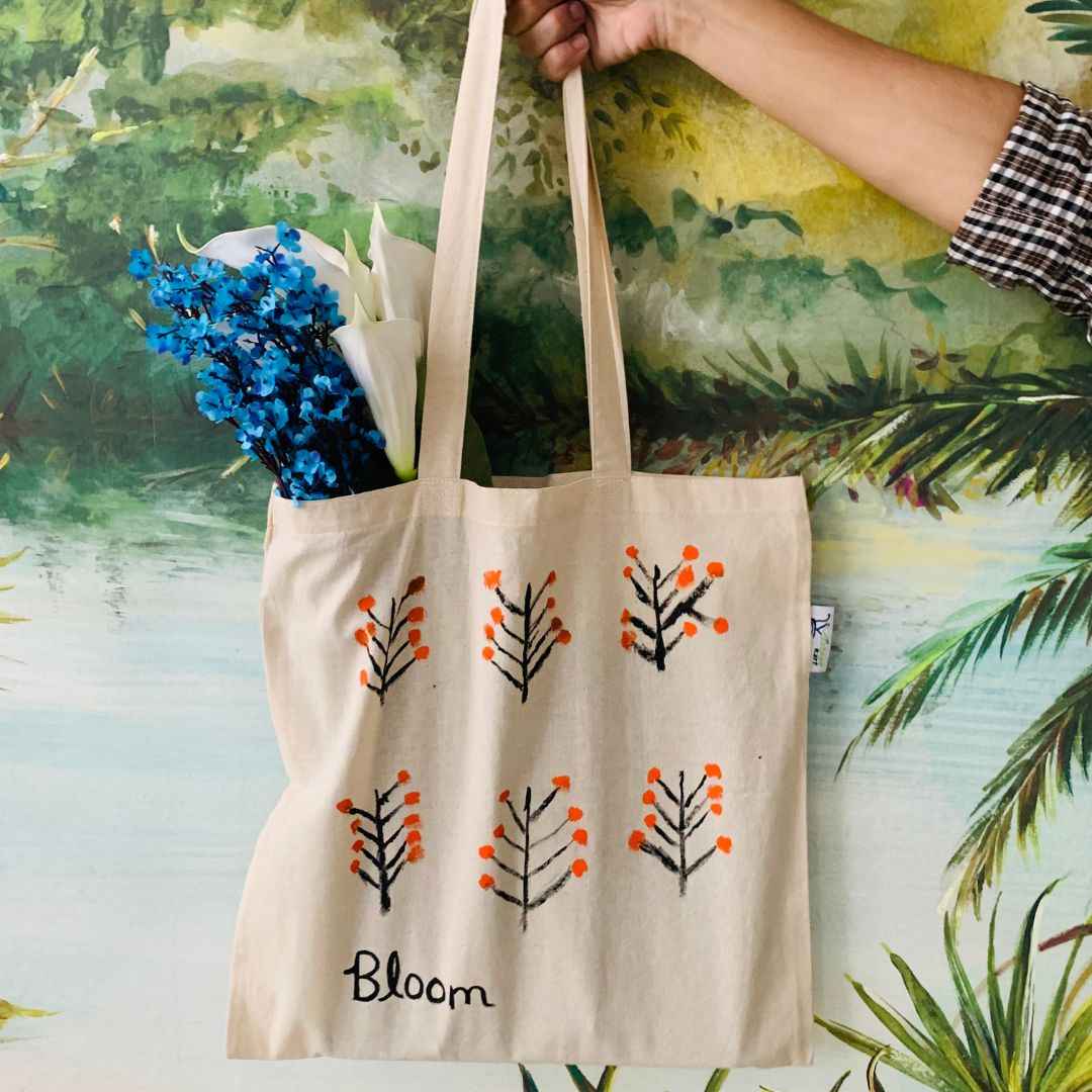 Bloom- Hand-painted Tote bag – ARTSTORY